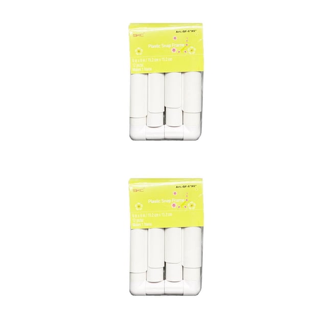 Matsuzay Marco de presión Rectangular de mano tipo Clip, marcos de aro de bordado para el hogar portátiles, accesorios de herramientas de Blanco 15.2x15.2 cm 2piezas