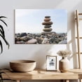 thumbnail image 3 of Elephant Stock Seaside Stone Stack Wall Art - Horizontal Canvas Wall Art - Living Room Wall Decor - Wellness Canvas - Gray And Blue Decor - 24" x 16", 3 of 8