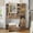 Brown, variant on White Farmhouse Vanity Desk with LED Mirror & Charging Station, Makeup Vanity Set with Lights, 5 Drawers & Jewelry Storage, Classic White Vanity Table for Bedroom, Home Organization & Gift Idea