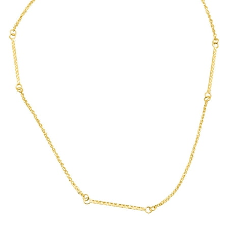 Simply Gold Bar Station Necklace in 14kt Gold