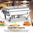 thumbnail image 2 of EVGTTI 1 Pack 9QT Chafing Dish Buffet Set, Stainless Steel Chafing Dish with 1/2 Size Food Pan, Foldable Frame for Events, Weddings, 2 of 7
