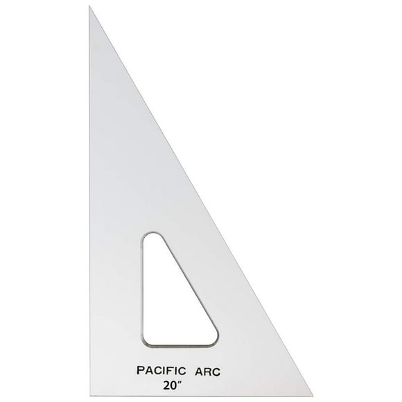 Pacific Arc Drafting Triangle, 20-inch, 30/60/90 Degrees, Clear Acrylic