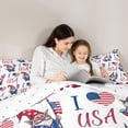 thumbnail image 5 of Feelyou Kawaii Cartoon Gnome Queen Comforter Set, US Flag Love Heart Bedding Sets, Teens Kids Boys Girls Reversible Bedding Comforter Set, Breathable Home Decor, 3pcs, 5 of 8