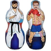 GigaPlay Inflatable Punching Bag - Double Sided Karate and Boxer , One 5 foot Tall Bop Bag with Two Different Sides.
