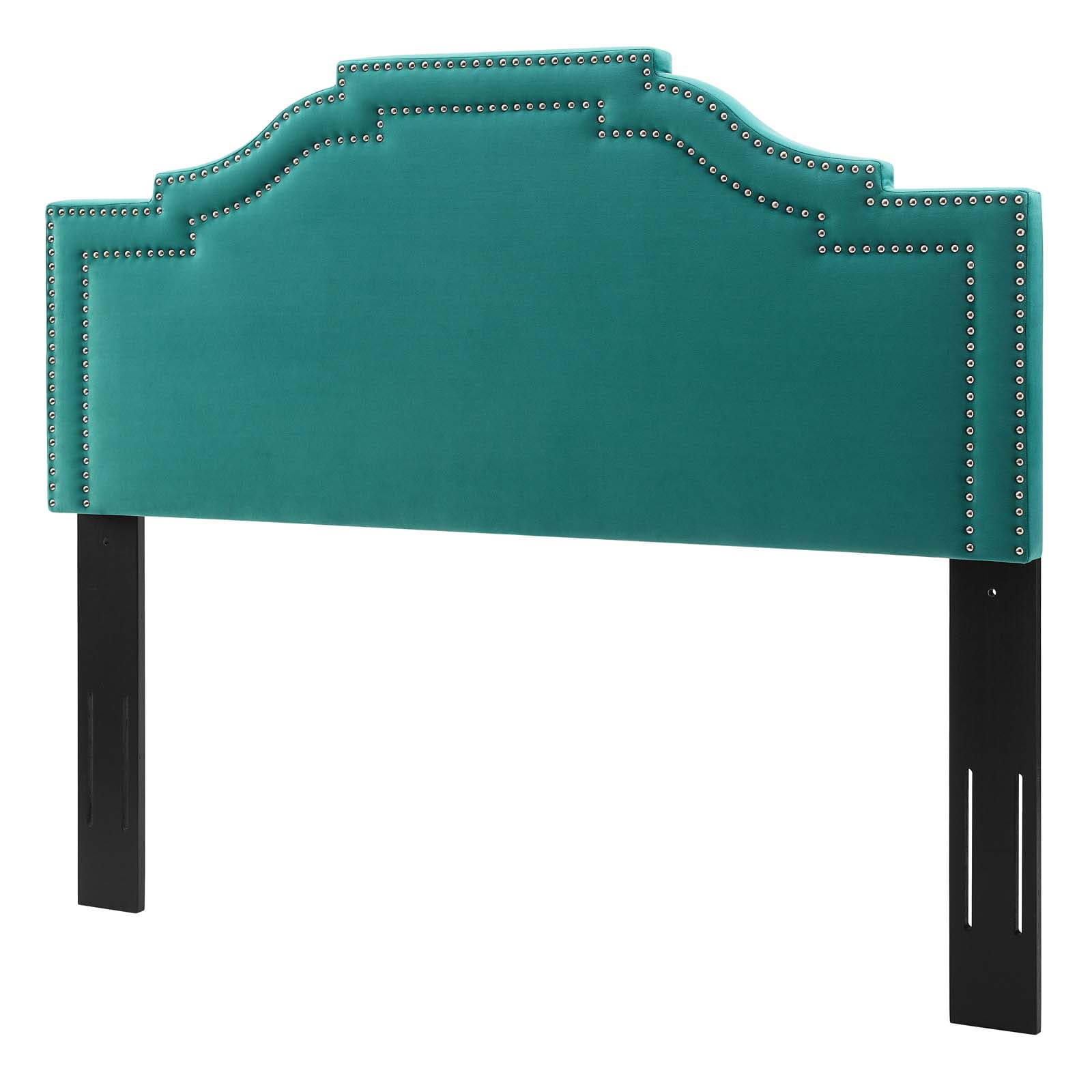 Headboard, King Size, Velvet, Teal Blue, Modern Contemporary Urban