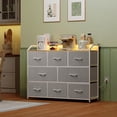 thumbnail image 2 of Led Dresser for Bedroom, TV Stand for Bedroom with LED Lights and Power Outlet, Wide Chest of Drawers for Hallway, 8 Fabric Drawers for Living Room and Entryway, 2 of 7