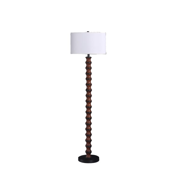61" In Coastal Littoral Wood Insp Modern Dark Cherry/Black Polyresin Floor Lamp