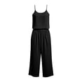 thumbnail image 6 of Yievot Two Piece Lounge Sets for Women 2 Piece Summer Linen Outfits Cami Top Wide Leg Pants Matching Sets, 6 of 6