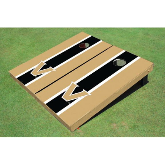Vanderbilt University Black And Gold Matching Long Stripe Cornhole Boards