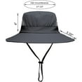 thumbnail image 5 of Womens Summer Sun Hat Beach Hats Wide Brim Outdoor UV Protection Hat Foldable Ponytail Bucket Cap, 5 of 7