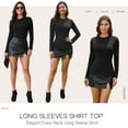 thumbnail image 5 of ANYFIT WEAR Women's Long Sleeve Shirt Crew Neck Slim Fit Tops Layer Basic T-Shirt Going Out T-Shirt, 5 of 6