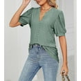 thumbnail image 2 of Womens Summer Tops, V Neck Ruffle Sleeve Blouses, Short Sleeve Casual Tops T-shirts, 2 of 4