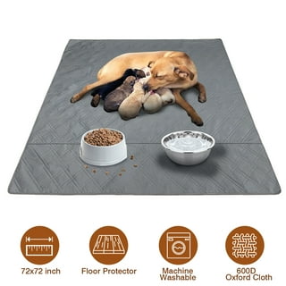 Shatex Extra Large Coral Velvet Washable Waterproof Instant Absorb Dog Pee Pad Non-Slip Pet Playpen Mat, Gray