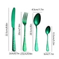 thumbnail image 3 of Christmas Cutlery Set, Stainless Steel Flatware, 4 Piece Knife Fork Spoon Dinnerware Set, Red Green Durable Ergonomic Design Easy Clean, 3 of 7