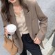 thumbnail image 5 of Blazer negro de moda coreana para mujer, chaqueta holgada clásica con cuello vuelto, manga larga y bolsillos, 2023, 5 of 5