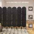 thumbnail image 4 of HOMCOM 6 Panel Room Divider, Bohemian Folding Privacy Screen, Black, 4 of 10