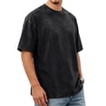 thumbnail image 6 of Dresfit Big and Tall Shirts for Men Crew Neck Short Sleeve Work Out Streetwear 2026 Summer Acid Wash Relaxed Fit Oversized Beach T Shirts Loose Fit Retro Tees Black XL, 6 of 8