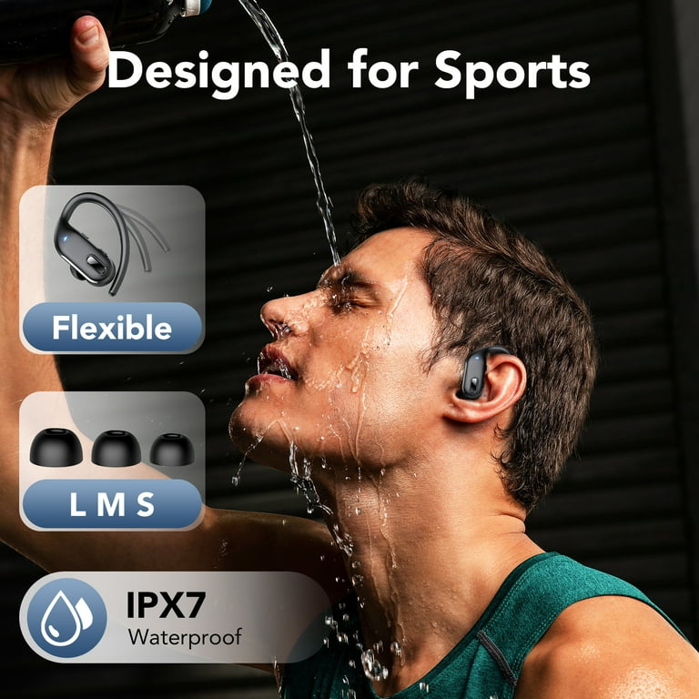 Écouteurs Bluetooth Sport 5.3 - 80h Autonomie, Réduction De Bruit ENC, étanches IP7 - Parfaits Pour Running Et Fitness