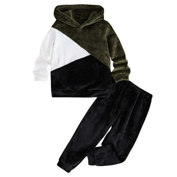 Mikilon Boys Suit Sets Size 3-6 Years Bow Neck Long Sleeve White Undershirts V-Neck Sleeveless Suit Jackets Elastic Waist Wide Leg Suit Pants Thermal Outfit Sets