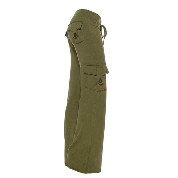 ZVAVZ Cargo Lounge Pants for Women,Women Casual Wide Leg Yoga Pant With Pockets Plus Size Palazzo Pants Straight Wide Leg Drawstring Trousers Deals of Today Prime Green XL