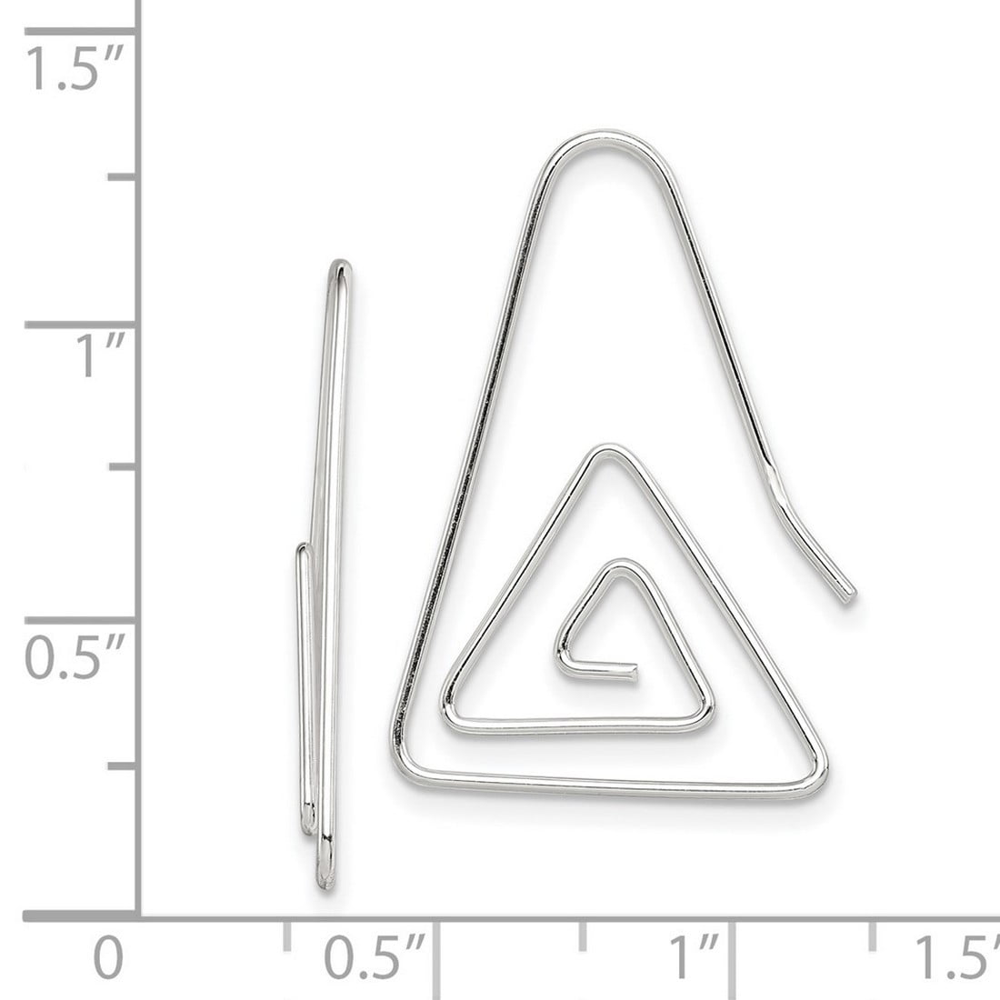 925 Sterling Silver Polished Hook Triangle Earrings 29x20mm Wide Dangle Earring for Women - .9 Grams