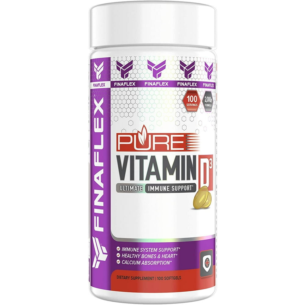 Finaflex Pure Vitamin D3, 100 Softgels, 2000 IU, Immune System Support