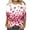 Pink, variant on WXLWZYWL Items Free Shipping Womens 3/4 Sleeve T Shirt Printed Top Pullover Round Neck Color Block Casual Loose Tunic Tee