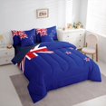 thumbnail image 2 of Manfei New Zealand Flag 7pcs Queen Bedding,Cultural Pride Bedding Comforter Set Queen,Blue Red White,Navy Blue Reversible, 2 of 7