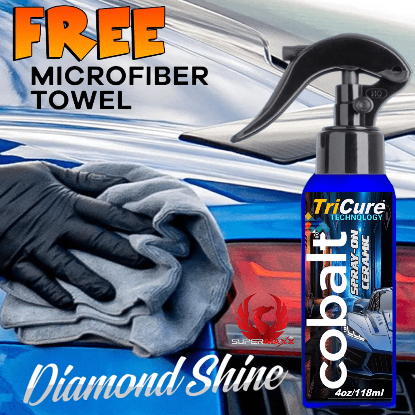 COBALT CERAMIC CAR COATING PPF "CAR WRAP" SCRATCH STAIN PROTECTION - 4 OZ KIT