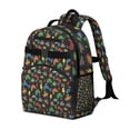 thumbnail image 2 of Beige Music Sunflower Guitar Pattern Backpack for School,Cute School Bag,Schoolbag with Adjustable Shoulder Straps & Padded Back,15.25"x11.5"x5.25", 2 of 5