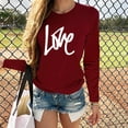 thumbnail image 2 of Aoochasliy Ladies Tops Long Sleeve Valentine's Day Casual Long Sleeve O Neck Leopard Print Heart-shaped Top, 2 of 5