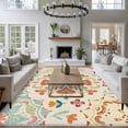 thumbnail image 4 of 8x10 Area Rugs for Living Room, Beige Boho Non Slip Area Rugs for Kitchen Bedroom Entryway, Retro Ethnic Shabby Colorful Floral Patterned Washable Carpet Runner Rug Floor Mats for Bedroom Home Decor, 4 of 9