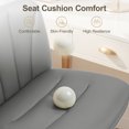 thumbnail image 6 of COOLHUT 26" W Criss Cross Chair with Wheels, Cross Legged Office Chair, Armless Adjustable Vanity Desk Chair, Wide Seat and 2-Layer Cushions, PU Leather, Gray, 6 of 8
