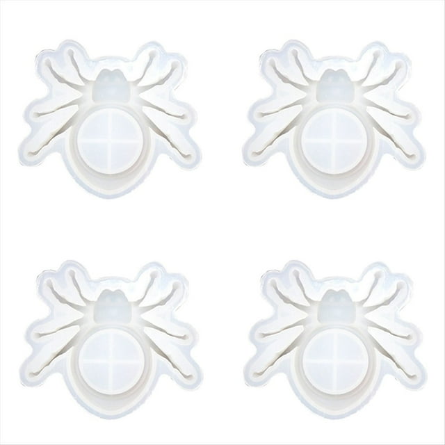 4 Piezas Portavelas de Araña Molde de Silicona de Resina Soporte de Vela de Araña de Halloween Molde de Yeso de Cemento de Hormigón