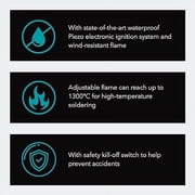 Solder-It Pro-Torch PT-220 | Automatic-Ignition Butane Torch Lighter | Up to 220 Minutes Butane Refill Tank | Blow Torch, Soldering Tool, and Grill Lighter | For Brazing, Plumbing, Auto Repair