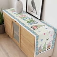 thumbnail image 4 of Happy Easter Table Runner - 90 Inch Long, Kitchen Dining Table Runner Dresser Scarves, Spring Gnomes Rabbit Eggs Floral Lattice Farmhouse Decor for Coffee Tables Wedding Party Banquet, 4 of 8
