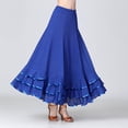 thumbnail image 4 of Layered Flowy Skirts Women Solid Maxi Spanish Traditional Festival Dance Skirt Blue XL, 4 of 5
