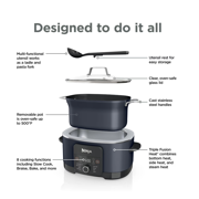 Ninja 14-in-1 PossibleCooker PRO 8.5-Qt Multi-Cooker with Steam & Roasting Rack, Blue, MC1001ABL