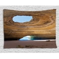 thumbnail image 1 of Cave Tapestry, Sea Cave of Benagil in Algarve Portugal Idyllic Sandy Rocky Landscape, Wall Hanging for Bedroom Living Room Dorm Decor, 60W X 40L Inches, Sand Brown Pale Blue Umber, by Ambesonne, 1 of 2