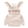 thumbnail image 2 of Toddler Baby Cute Cartoon Patchwork Rabbit Ear Hooded Sweatshirt Top, 2 of 3