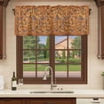 thumbnail image 6 of 2 Pack Valances for Window, Boho Yellow Flowers Short Curtains for Kitchen Bedroom Living Room, Spring Abstract Watercolor Floral Leaf Rod Pocket Small Window Treatment Valance Drapes 60 x 18 Inch, 6 of 8