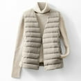thumbnail image 7 of MELDVDIB Womens Quilted Puffer Vest Coat Button-Up Solid Color Fall Winter Jacket Warm Sleeveless Light Weight Outerwear Tops, 7 of 7
