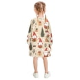 thumbnail image 3 of Girls' long-sleeved dress Gnome Snowflake Christmas Tree Girls' A-line dress with ribbed cuffs Soft and comfortable, 3 of 6