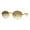 Gold Light Brown, variant on Heavy Rhinestone Trim OG Rapper Woodgrain Arm Oval Sunglasses Gold Brown Smoke
