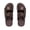 Dark Brown, variant on Plus-size Men's Adjustable Single-strap Slip-on Sandals with Dual-tone Metal Buckles. Features a Microfiber Upper and Lining That Is Skin-friendly, Breathable, Soft, and Comfortable. The Midsole
