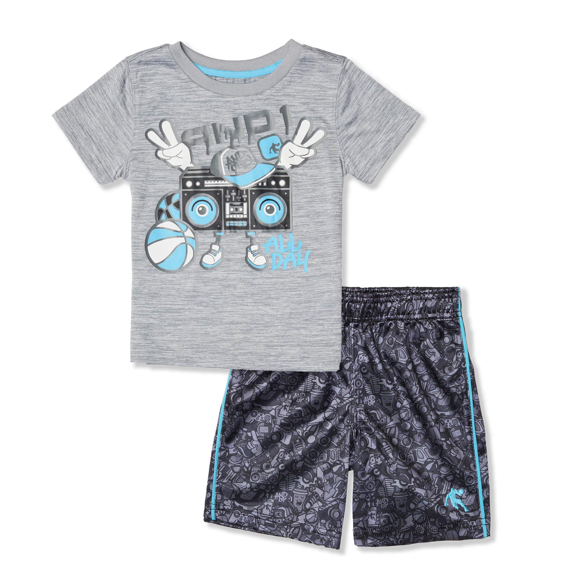Toddler Boy Graphic T-shirt & Jersey Shorts, 2pc Active Outfit Set ...