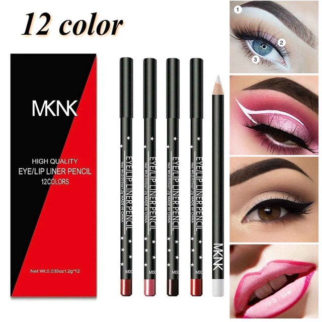 Lápices de cejas para mujer, maquillaje elegante, delineador de labios cremoso, lápiz delineador de labios de larga duración con sacapuntas, suave y no reseco, fácil de usar, delineador de labios húme