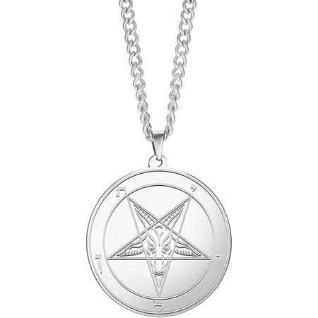 YDHely Stainless Steel Satanic Leviathan Cross Necklace Baphomet ...