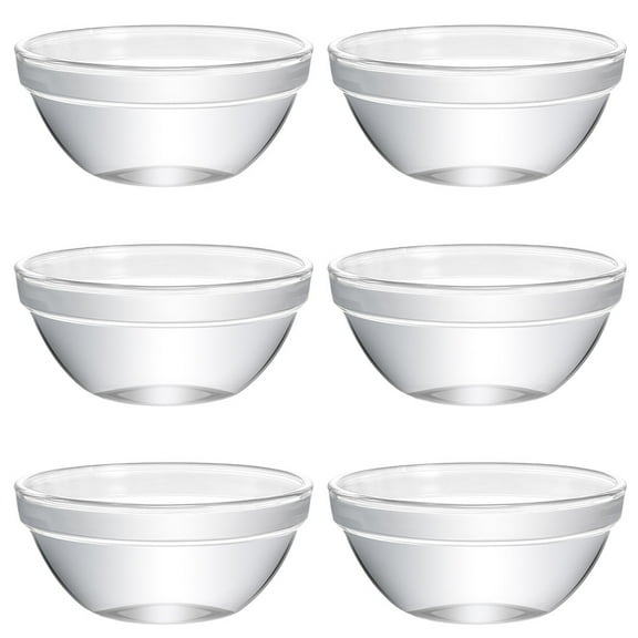 NICEXMAS Jelly Bowls Glass Clear 6Pcs 3.54x3.54x1.57in