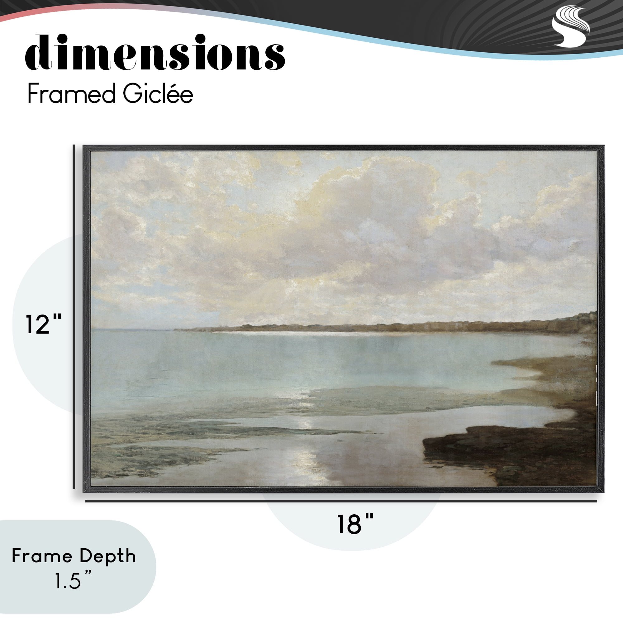 Stupell Industries At The Shore Horizon Black Framed Giclee Art, design by Christy McKee